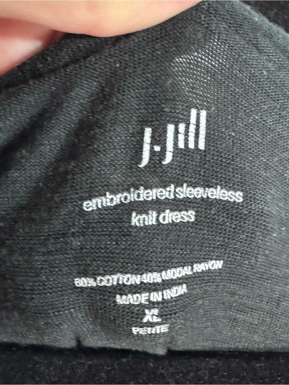 J. Jill Embroidered Sleeveless Knit Dress XL Petite Black Purple Boho - Picture 5 of 5
